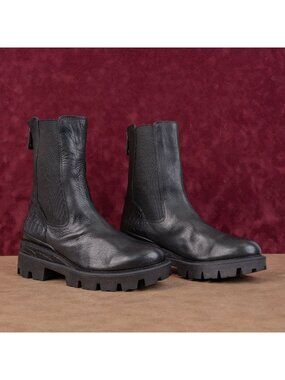 Sam Edelman Wmn Genia Black Leather Comfort Chelsea Festival Ankle Boots sz 8.5